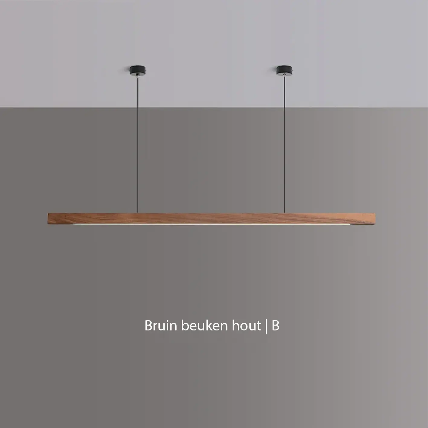 Houten hanglamp eettafel, langwerpig | Federica