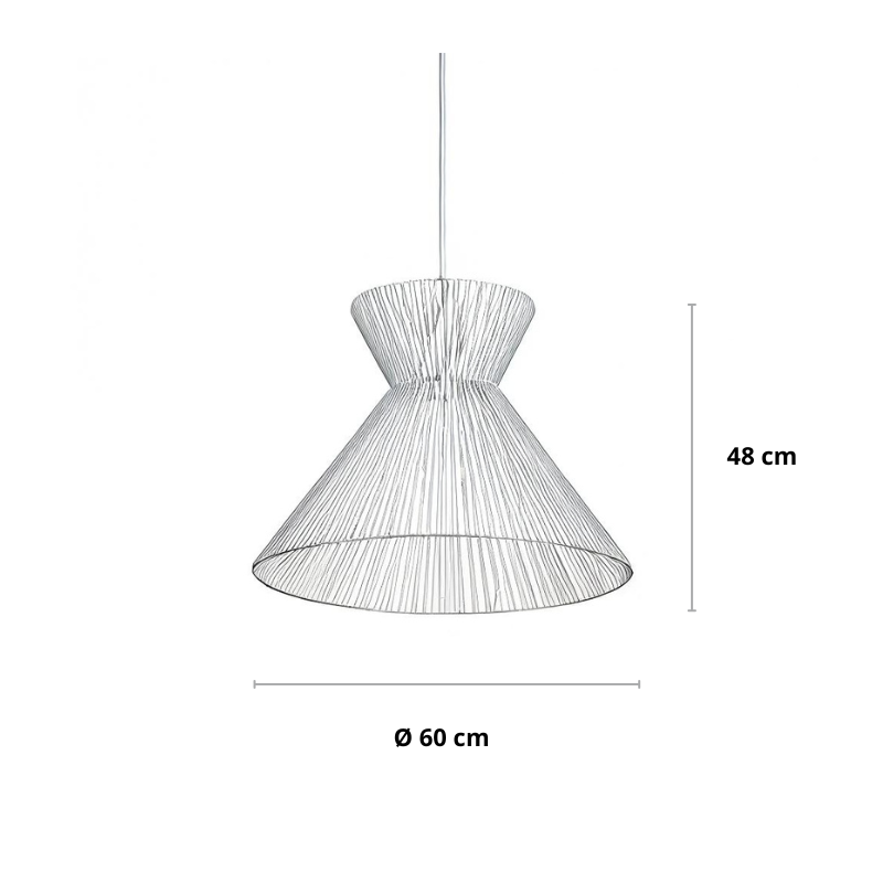 Landelijke hanglamp van touw trechter | Funes