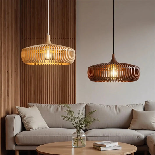 Grote ronde hanglamp hout | Lignum