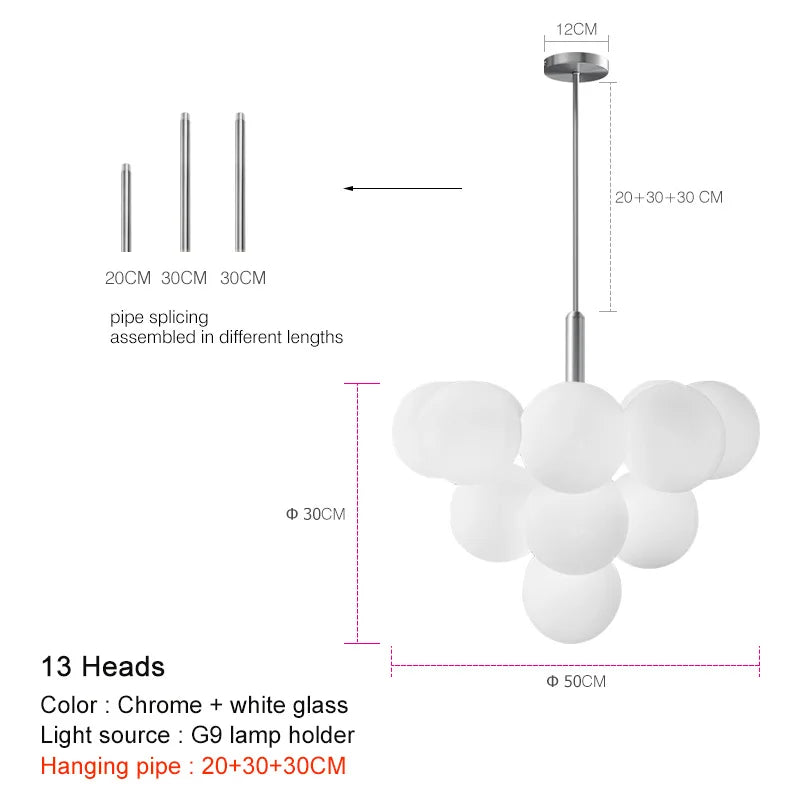 Hanglamp bollen in goud, zilver en zwart 5-delig 13-delig | Convexum