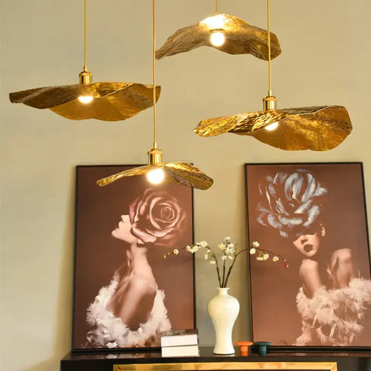 Hanglamp goud, lotusblad | Japandi