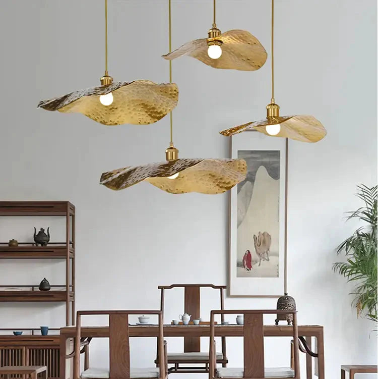 Hanglamp goud, lotusblad | Japandi