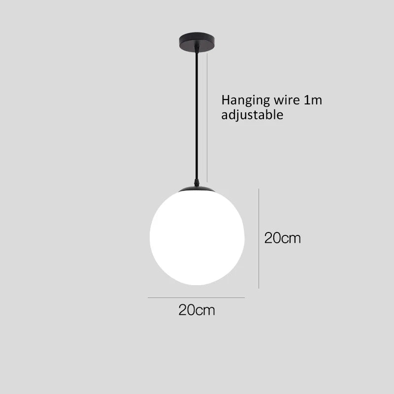 Hanglamp melkglas zwart of gouden kabel | Flora