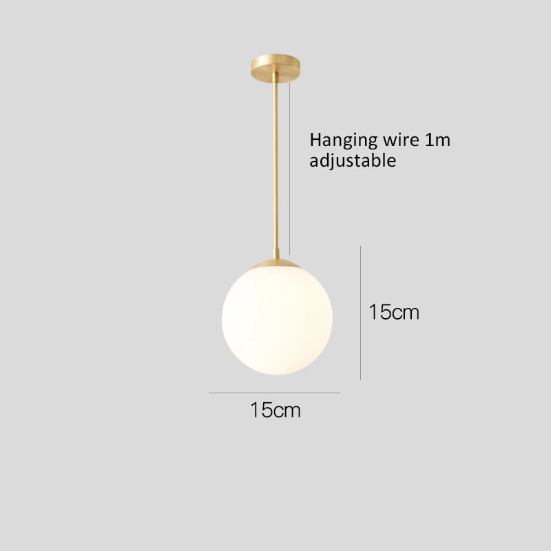 Hanglamp melkglas zwart of gouden kabel | Flora