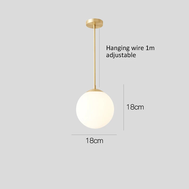 Hanglamp melkglas zwart of gouden kabel | Flora