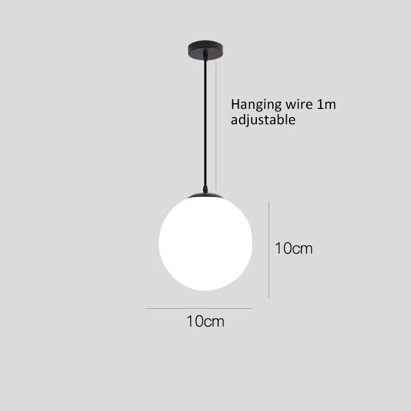Hanglamp melkglas zwart of gouden kabel | Flora