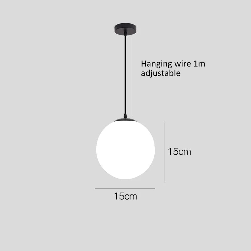 Hanglamp melkglas zwart of gouden kabel | Flora