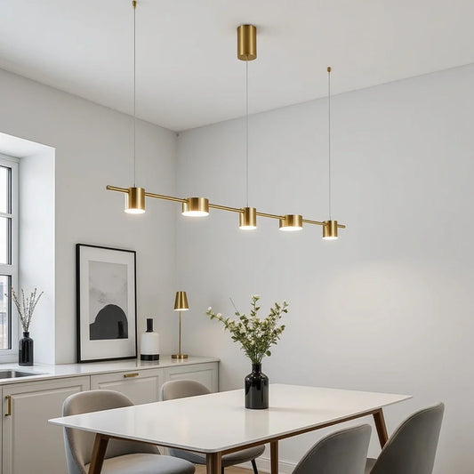 Hanglamp eettafel goud, met afstandsbediening | Aurum