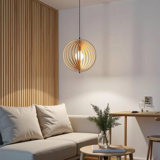 Houten hanglamp met ringen | Lignum