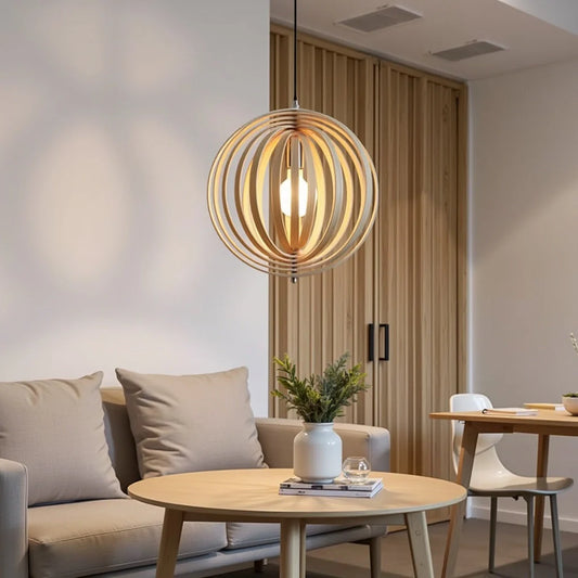 Houten hanglamp met ringen | Lignum