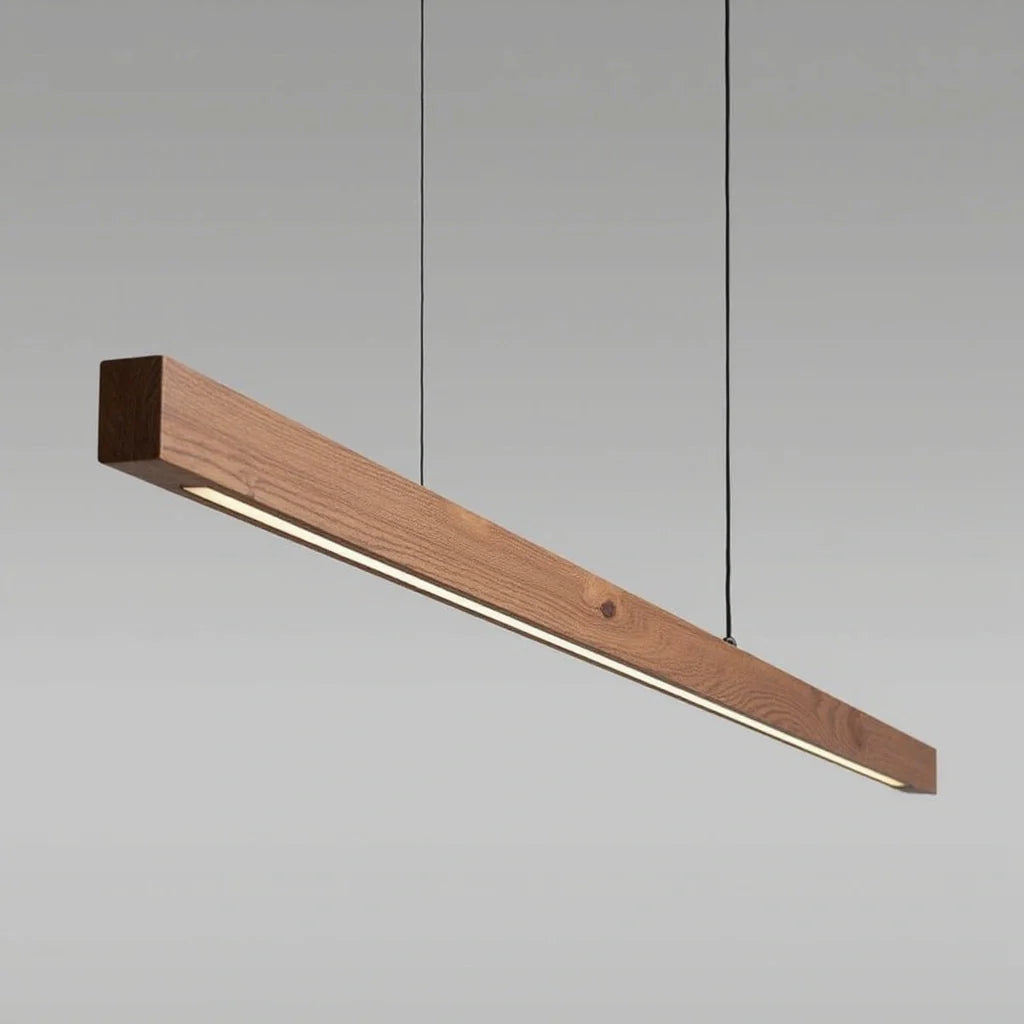 Houten hanglamp eettafel, langwerpig | Federica