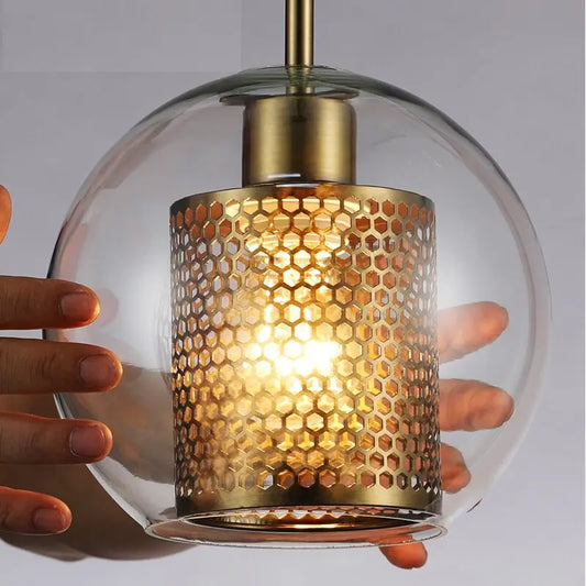 Industriële hanglamp met glas | Spatium