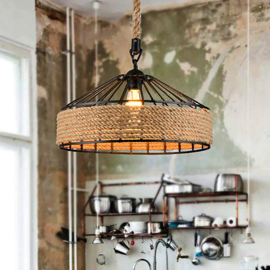 Industriële hanglamp met touw | Funes
