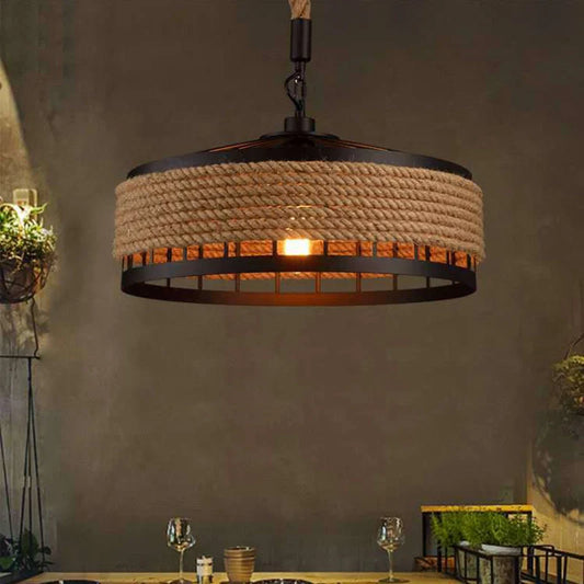 Industriële hanglamp met touw | Funes