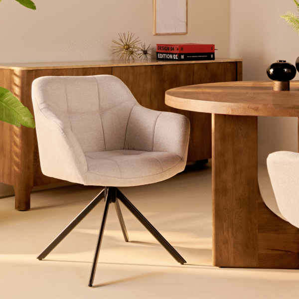 Eetkamerstoel Jesse – Linnen Beige