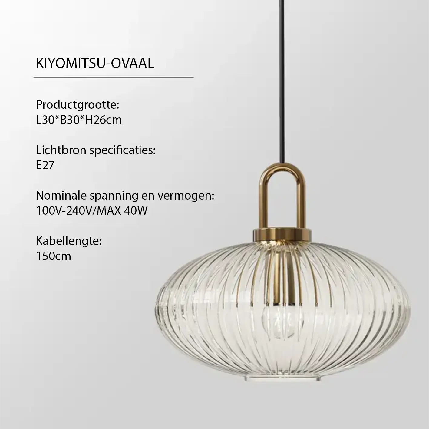 Hanglamp glas helder | Alice