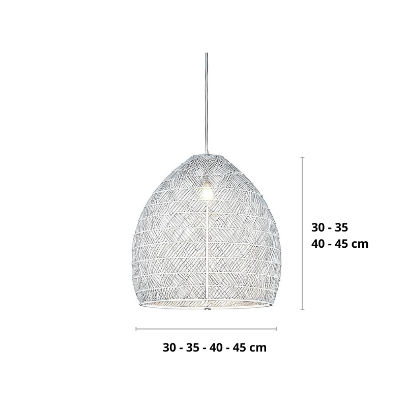 Rieten hanglamp zwart of beige | Laura