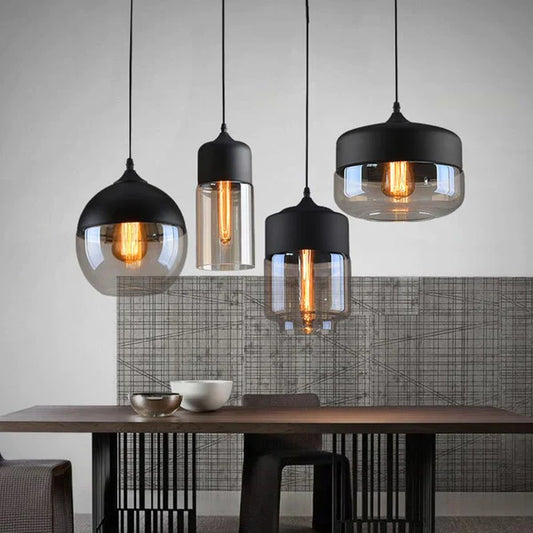 Scandinavische hanglamp 4-delig, zwart | Convexum