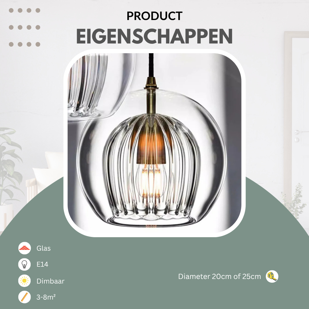 Hanglamp glas industrieel, dubbel | Spatium