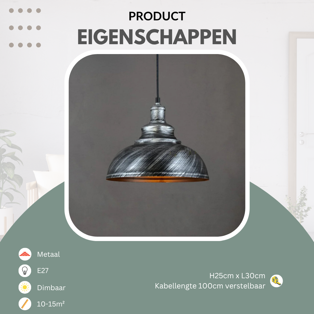 Industriele hanglamp metaal loft-look | Spatium