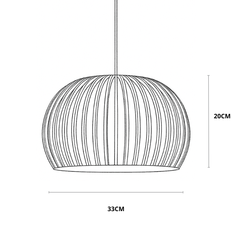 Houten hanglamp Ø33cm Ø45cm bolvormig | Lignum