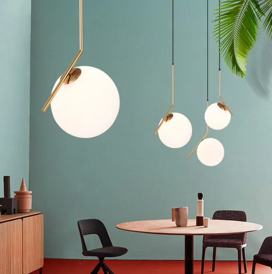 Modern Nordic Glass Ball Pendant Light for Dining Room