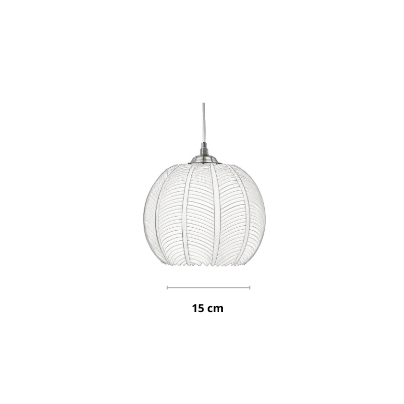 Hanglamp glas met blad | Sofia