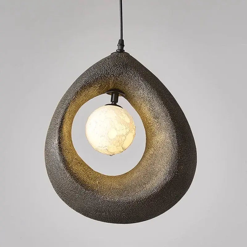 Wabi Sabi hanglamp met maanbol | Japandi