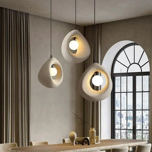 Wabi Sabi hanglamp met maanbol | Japandi