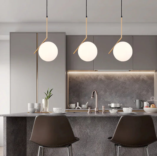 Modern Nordic Glass Ball Pendant Light for Dining Room