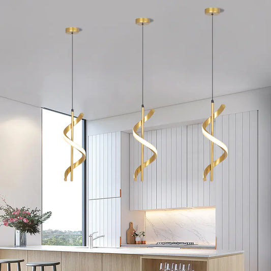 Modern Spiral Pendant Light for Dining Room & Bedroom