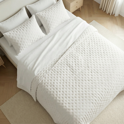 Luxe Premium Gewatteerde Sprei Wit 280x280 cm – Zacht Aanvoelend