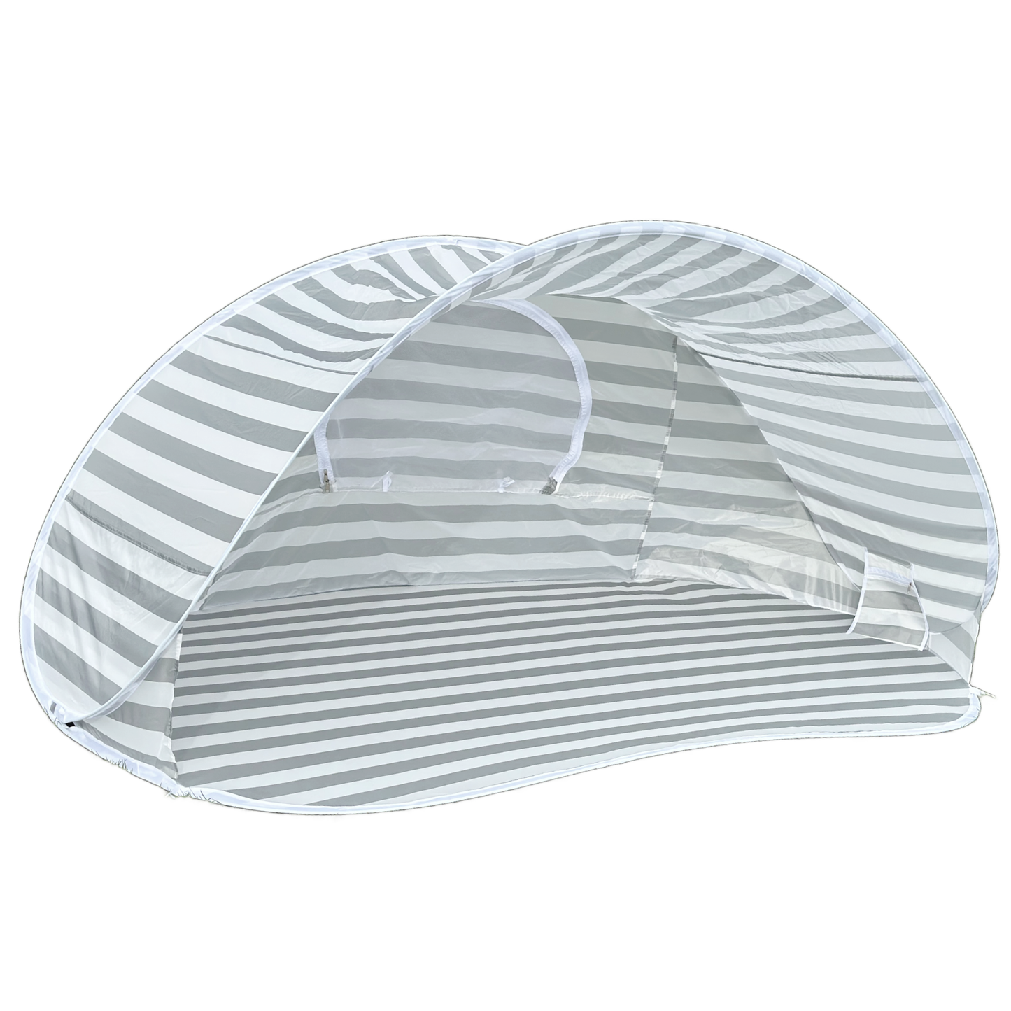 SS2025 Extra grote vouwtent op het strand met Sage Stripes