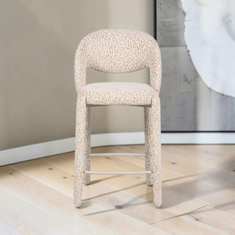 Barkruk Leo taupe leopard 70 cm