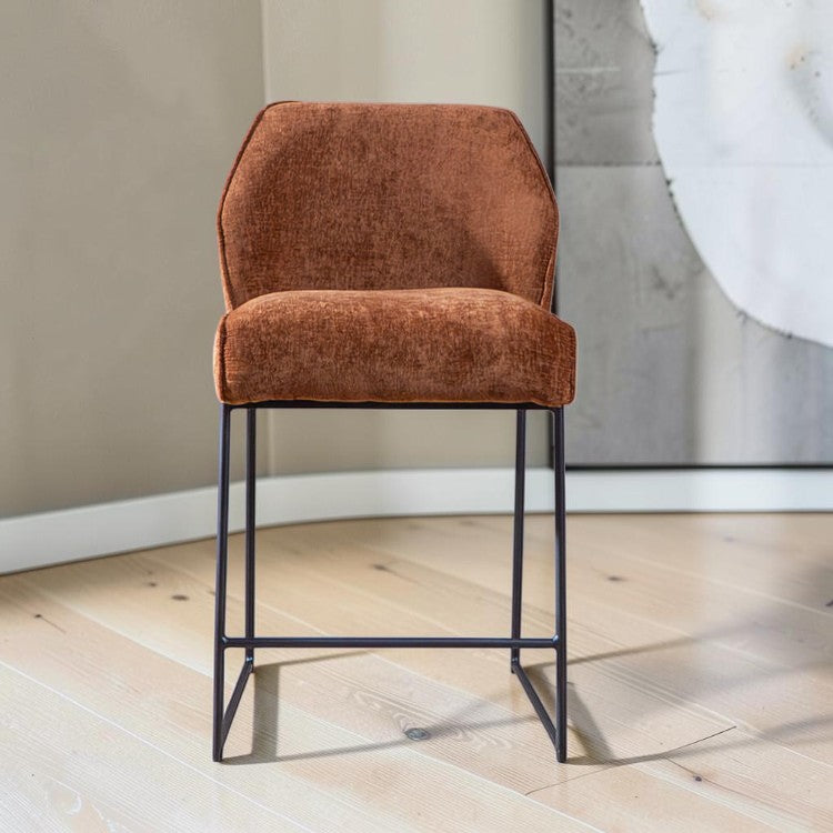Barkruk Momo chenille koper 73 cm
