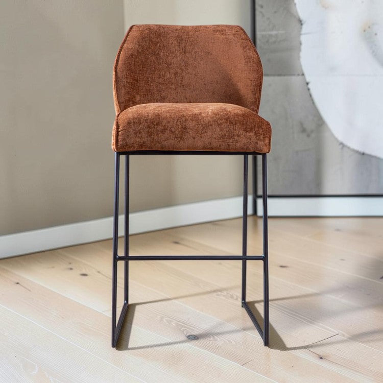 Barkruk Momo chenille koper 85 cm