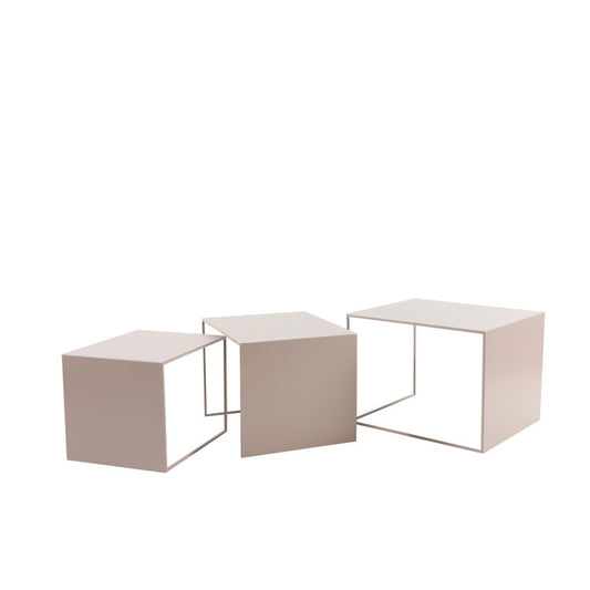 Bijzettafel Lucia metaal taupe 34 cm hoog