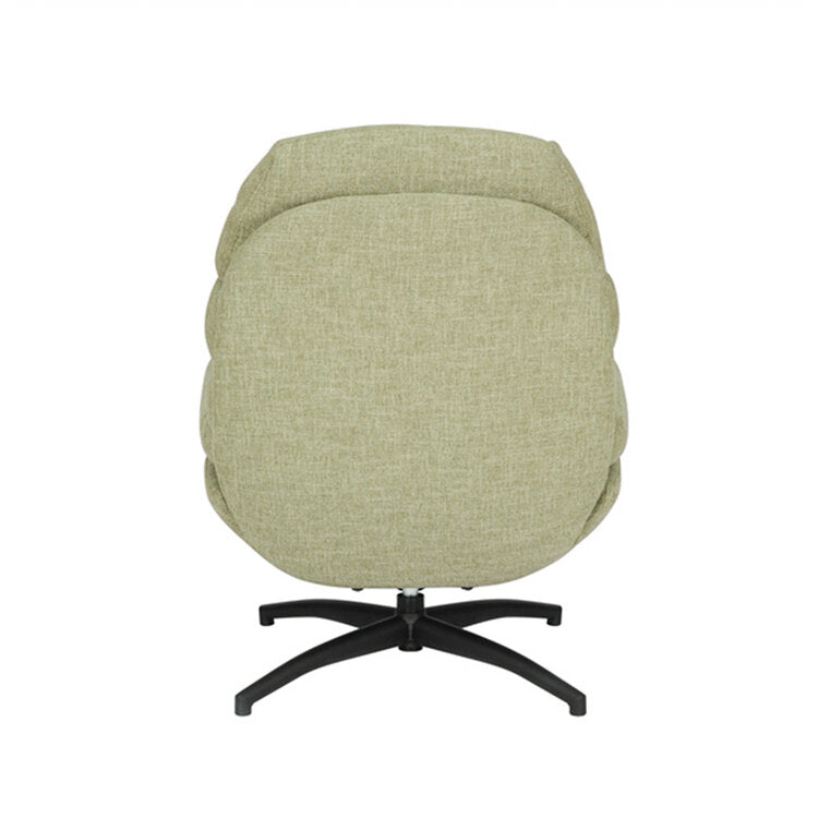 Draaifauteuil met hocker Palma linnen olijfgroen