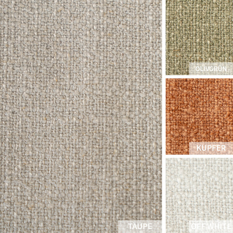 Draaifauteuil met hocker Palma linnen taupe