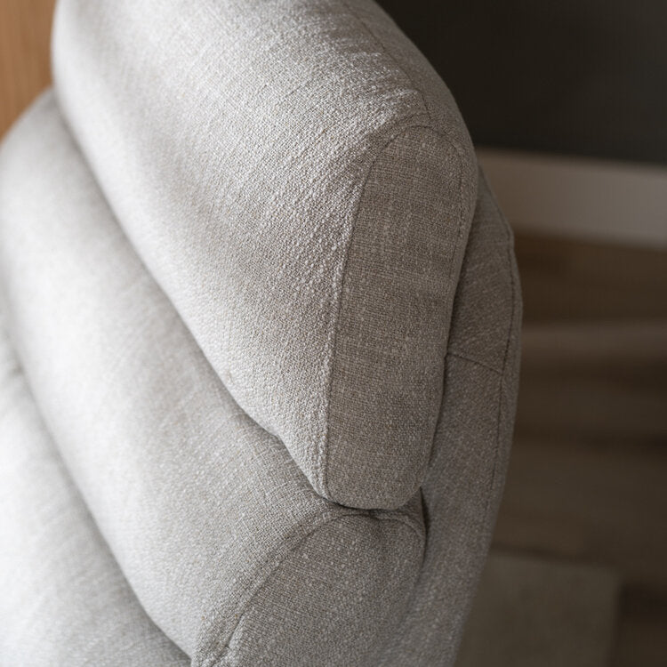 Draaifauteuil met hocker Palma linnen taupe