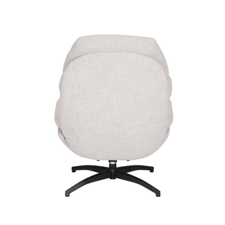 Draaifauteuil met hocker Palma linnen taupe