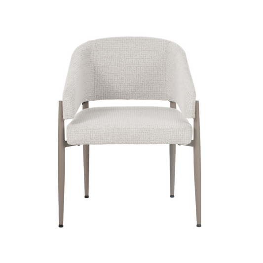 Eetkamerstoel Armin gemêleerde stof beige