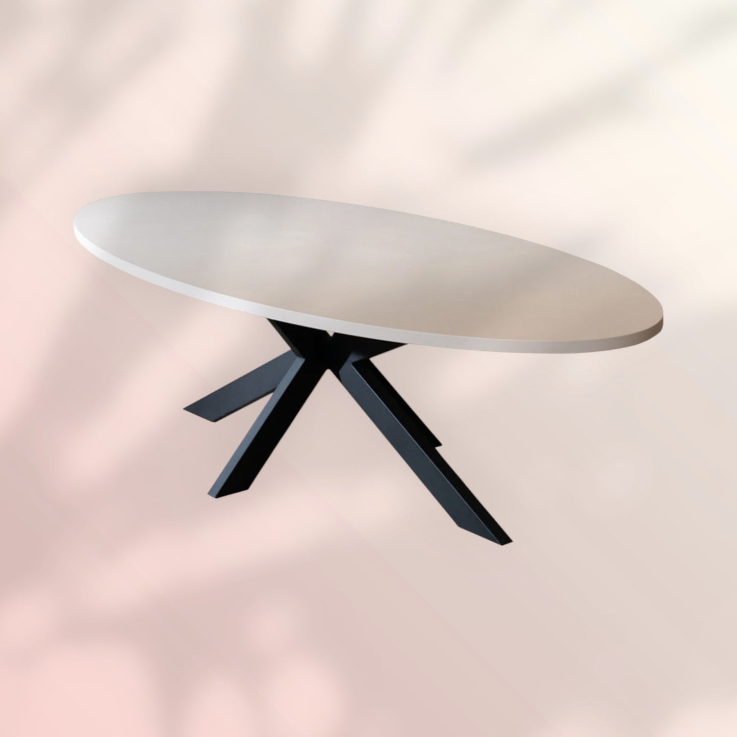 Eettafel Carl ovaal melamine beige 270 x 130 cm