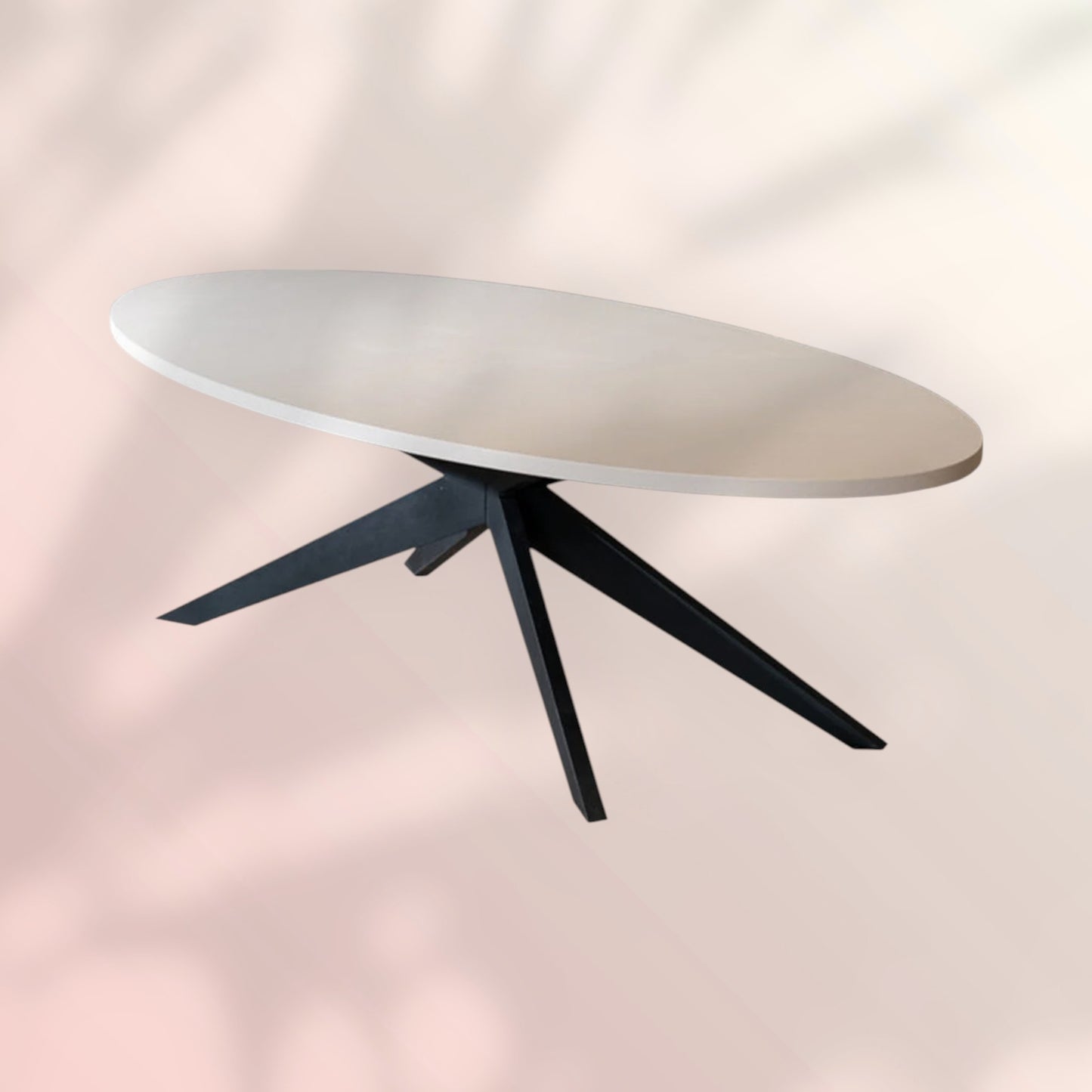 Eettafel Dio melamine beige ovaal 270 x 130 cm