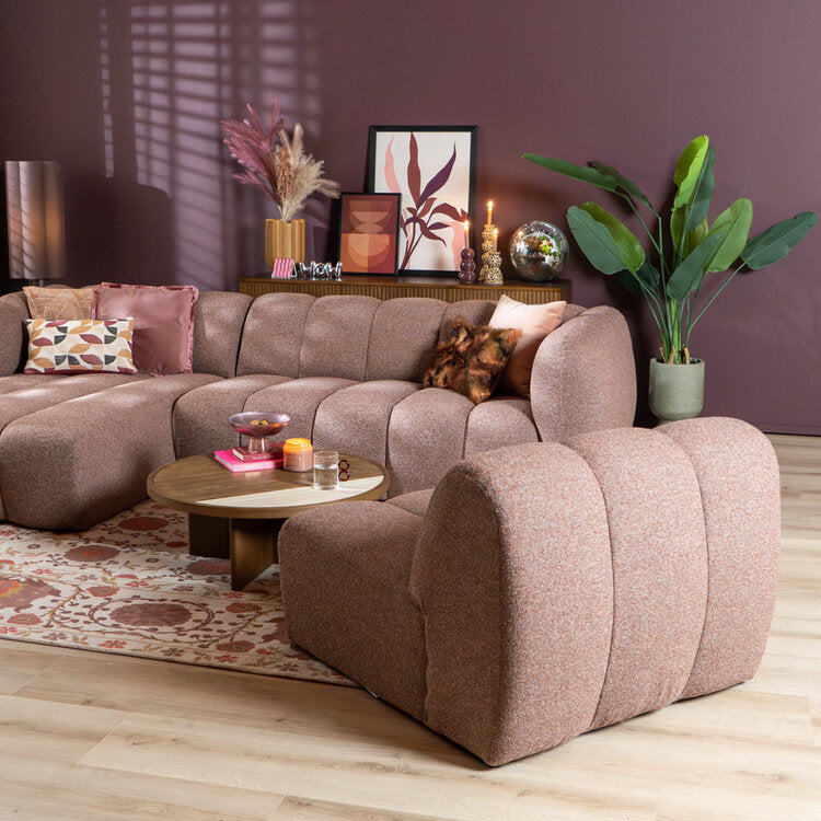 Fauteuil Luca bouclé rood/roze