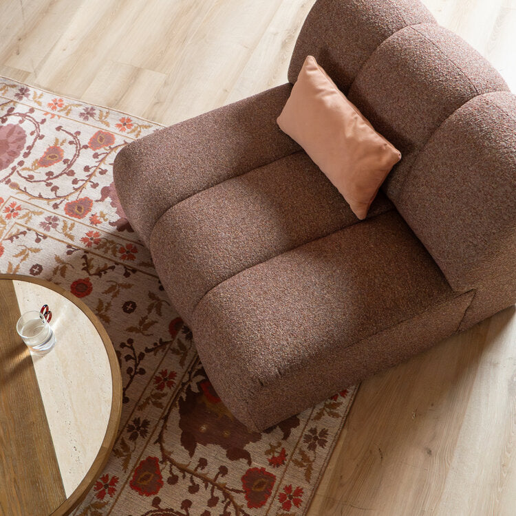 Fauteuil Luca bouclé rood/roze