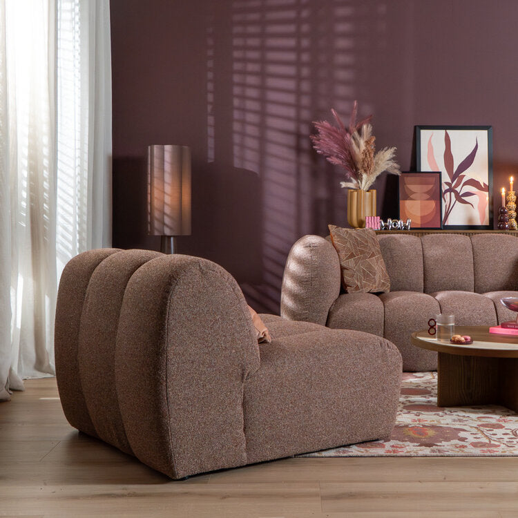 Fauteuil Luca bouclé rood/roze