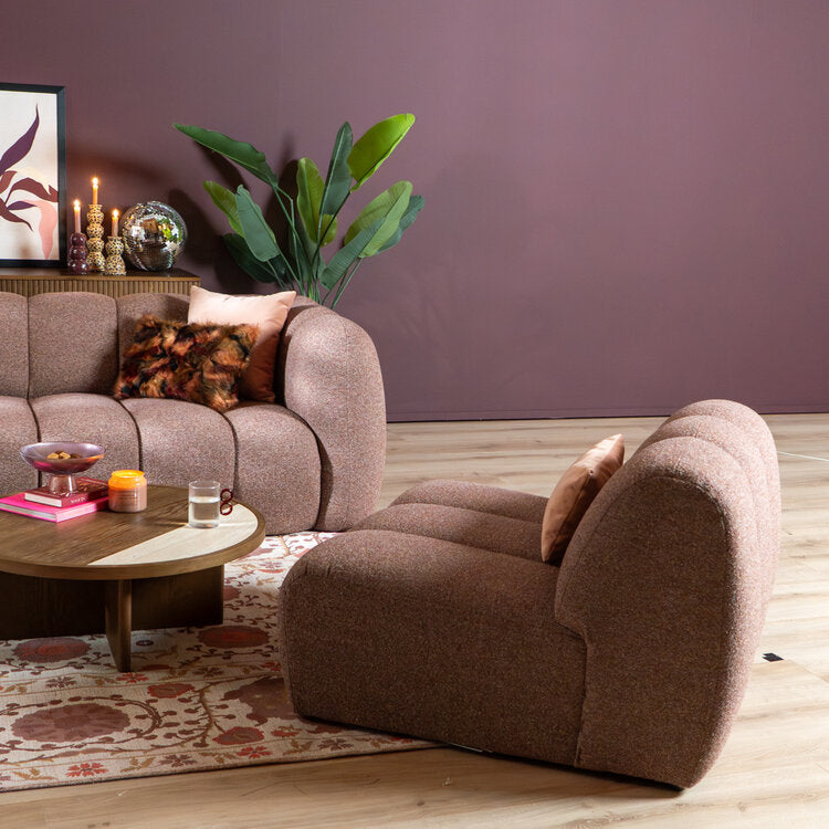 Fauteuil Luca bouclé rood/roze