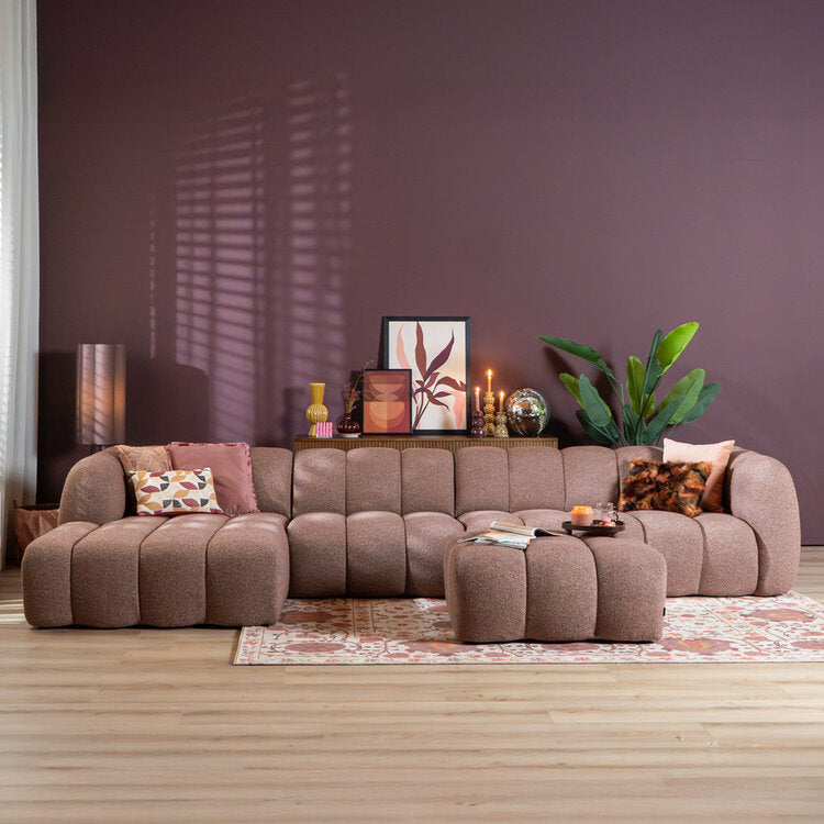 Fauteuil Luca bouclé rood/roze