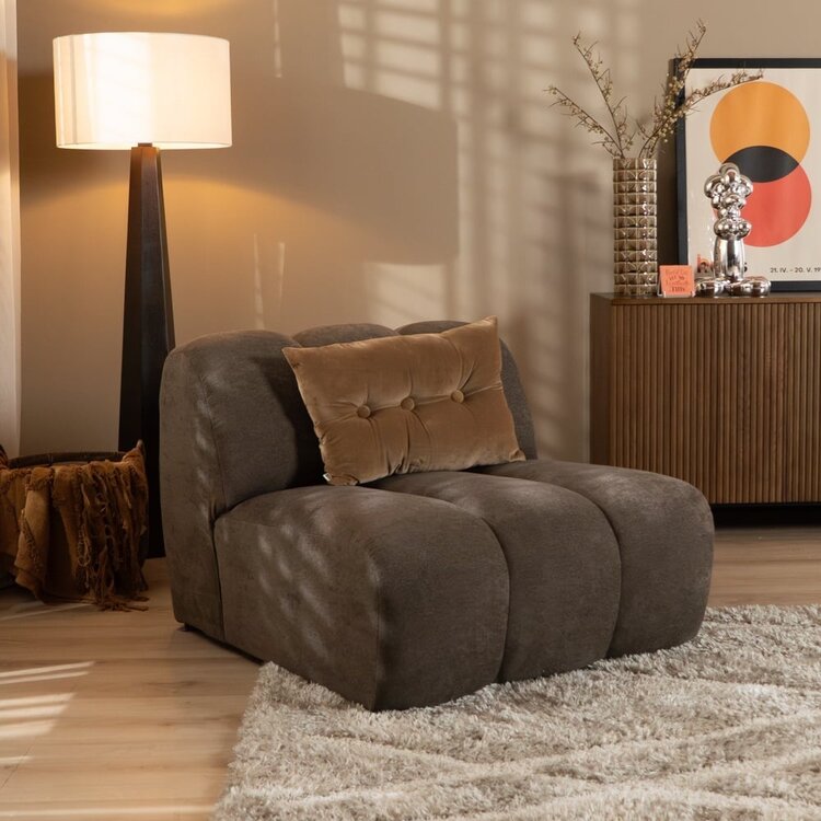Fauteuil Luca chenille bruin